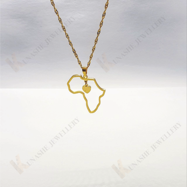 Africa Heart Pendant Gold